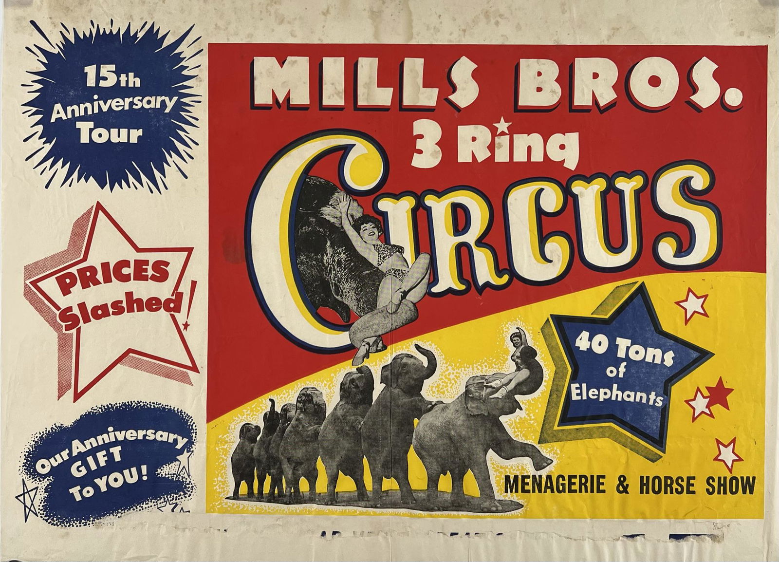 MILLS BROS. 3-RING CIRCUS POSTER (1 of 1)