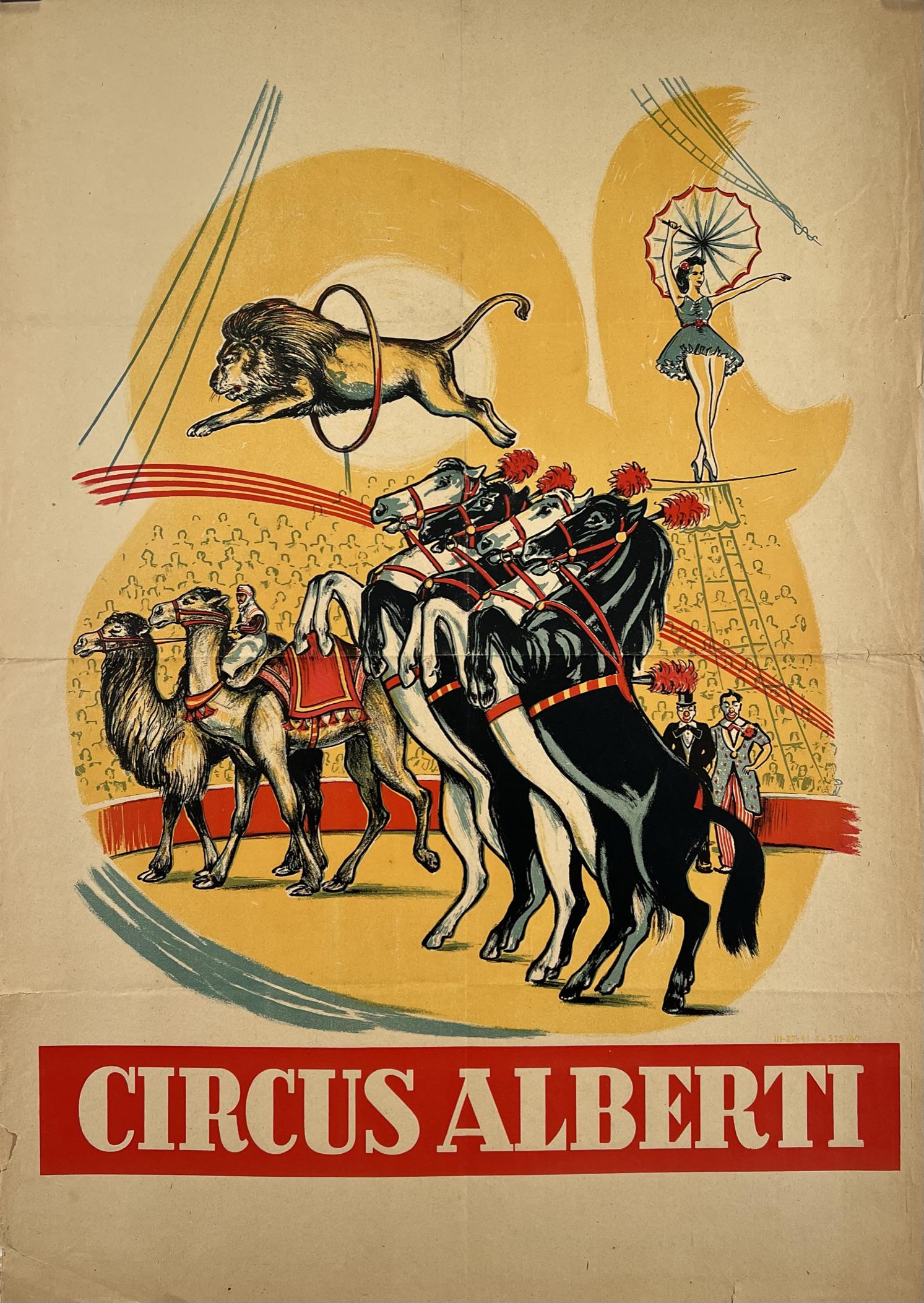 CIRCUS ALBERTI POSTER: GERMANY. ONE SHEET, FOLDS. 24"X34"