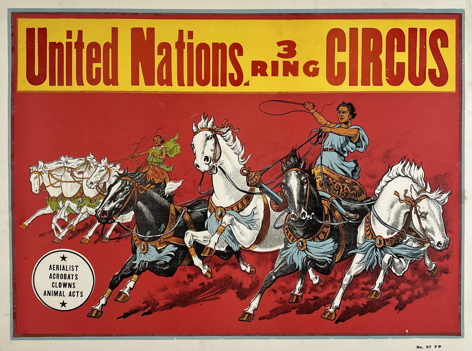 UNITED NATIONS 3-RING CIRCUS POSTER (1 of 1)