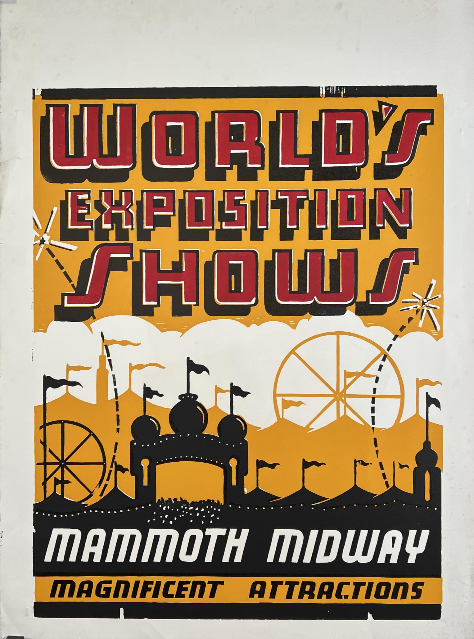 WORLD'S EXPOSITION SHOWS MAMMOTH MIDWAY POSTER (1 of 1)