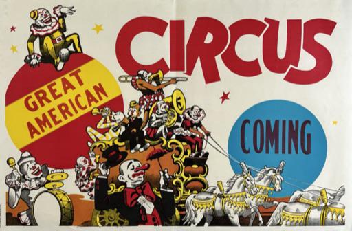 GREAT AMERICAN CIRCUS POSTER: ONE SHEET, FOLD. 28"X42"