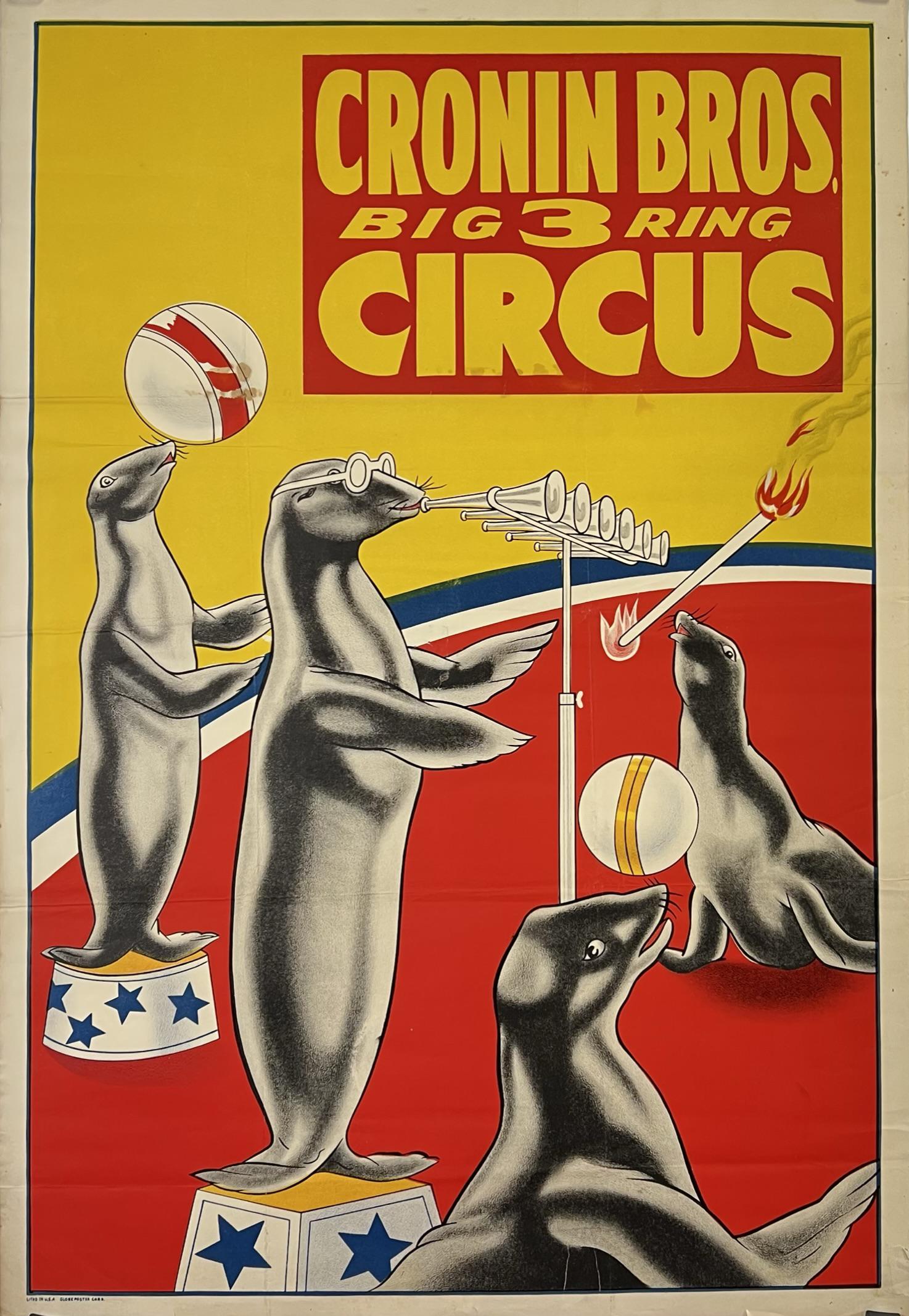 CRONIN BROS. BIG 3 RING CIRCUS POSTER (1 of 1)
