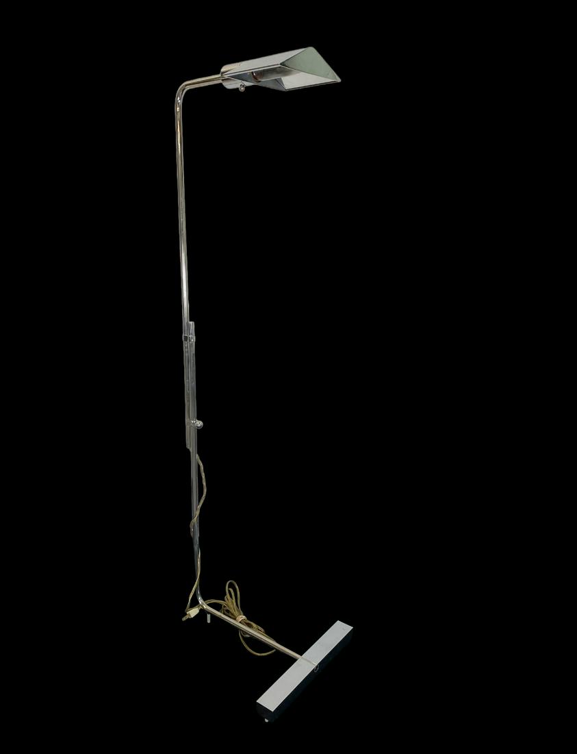 AFTER CEDRIC HARTMAN FLOOR LAMP: CHROME ADJUSTING FLOOR LAMP. 34-48"H.