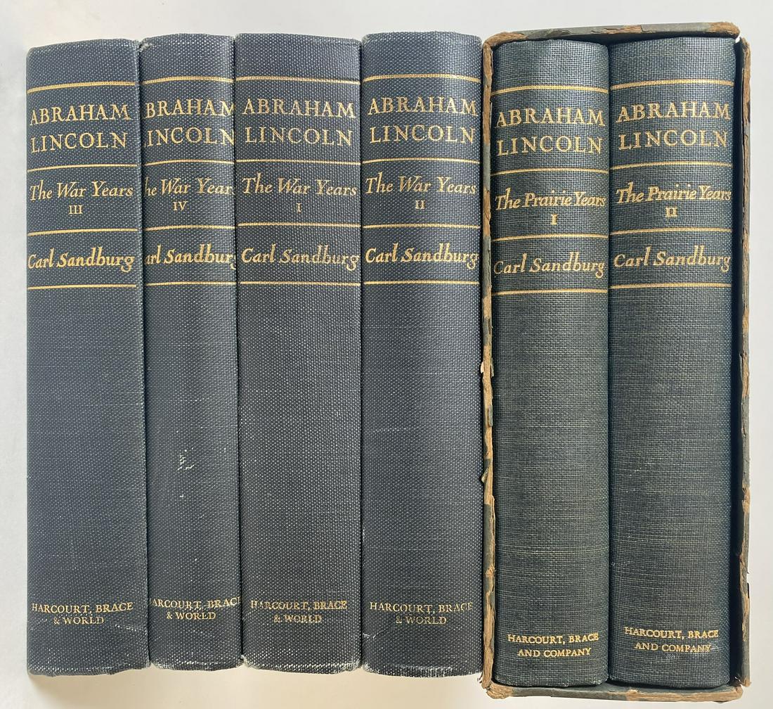 ABRAHAM LINCOLN - CARL SANDBERG: 1939. VOLUMES 1-4 WITH DUPLICATE.