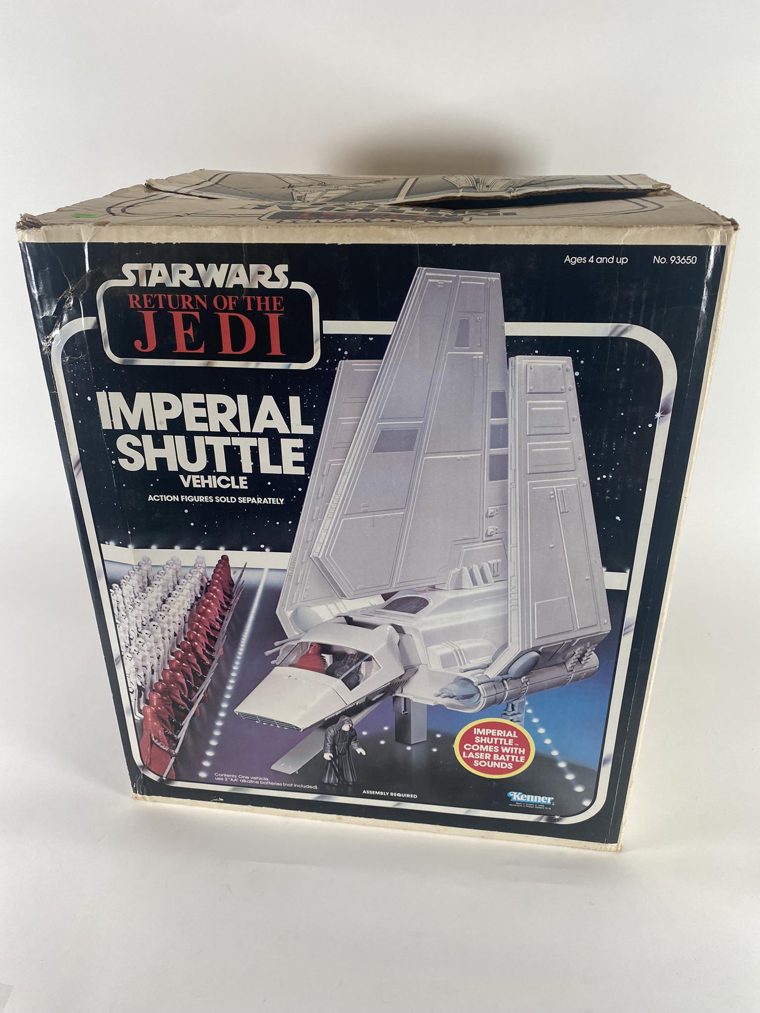 IMPERIAL SHUTTLE FROM RETURN OF THE JEDAI SHIP: LARGE IMPERIAL SHUTTLE WITH STICKERS APPLIED AND WITH BOX.