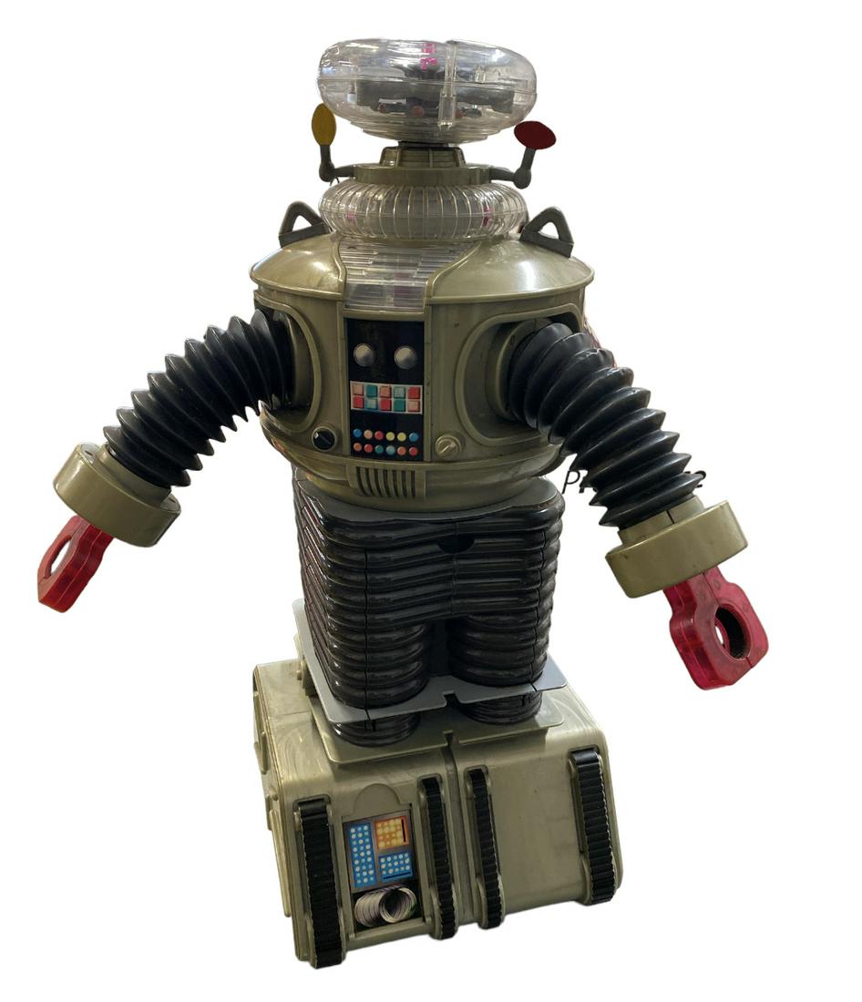 LOST IN SPACE ROBOT, LARGE TRENDMASTERS TOY: LARGE LOST IN SPACE TOY BY TRENDMASTERS. UNTESTED. NO CONTROLLER, EVIDENCE OF BATTERY CORROSION, LARGE 23" X 10".