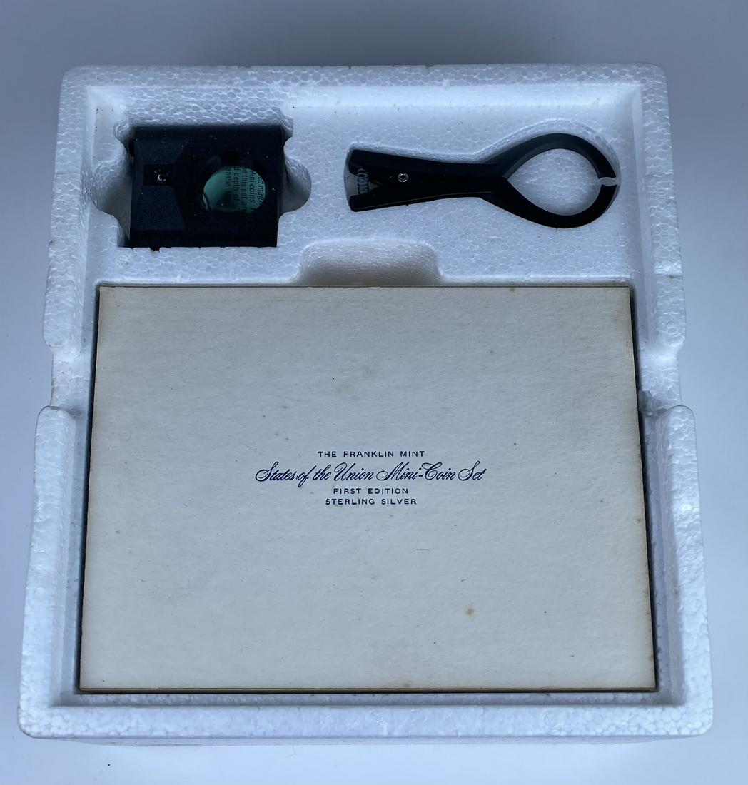 FRANKLIN MINT MINI-COIN COLLECTION: VINTAGE FRANKLIN MINT STERLING SILVER MINI-COIN SET, ORIGINAL PACKAGING.
