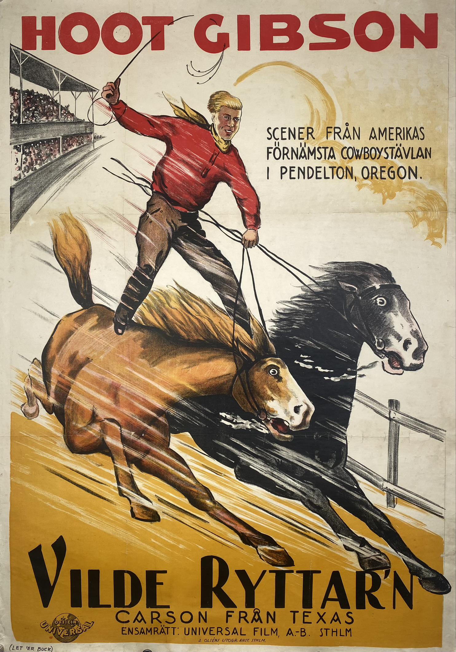 HOOT GIBSON LET 'ER BUCK FILM POSTER (1 of 1)