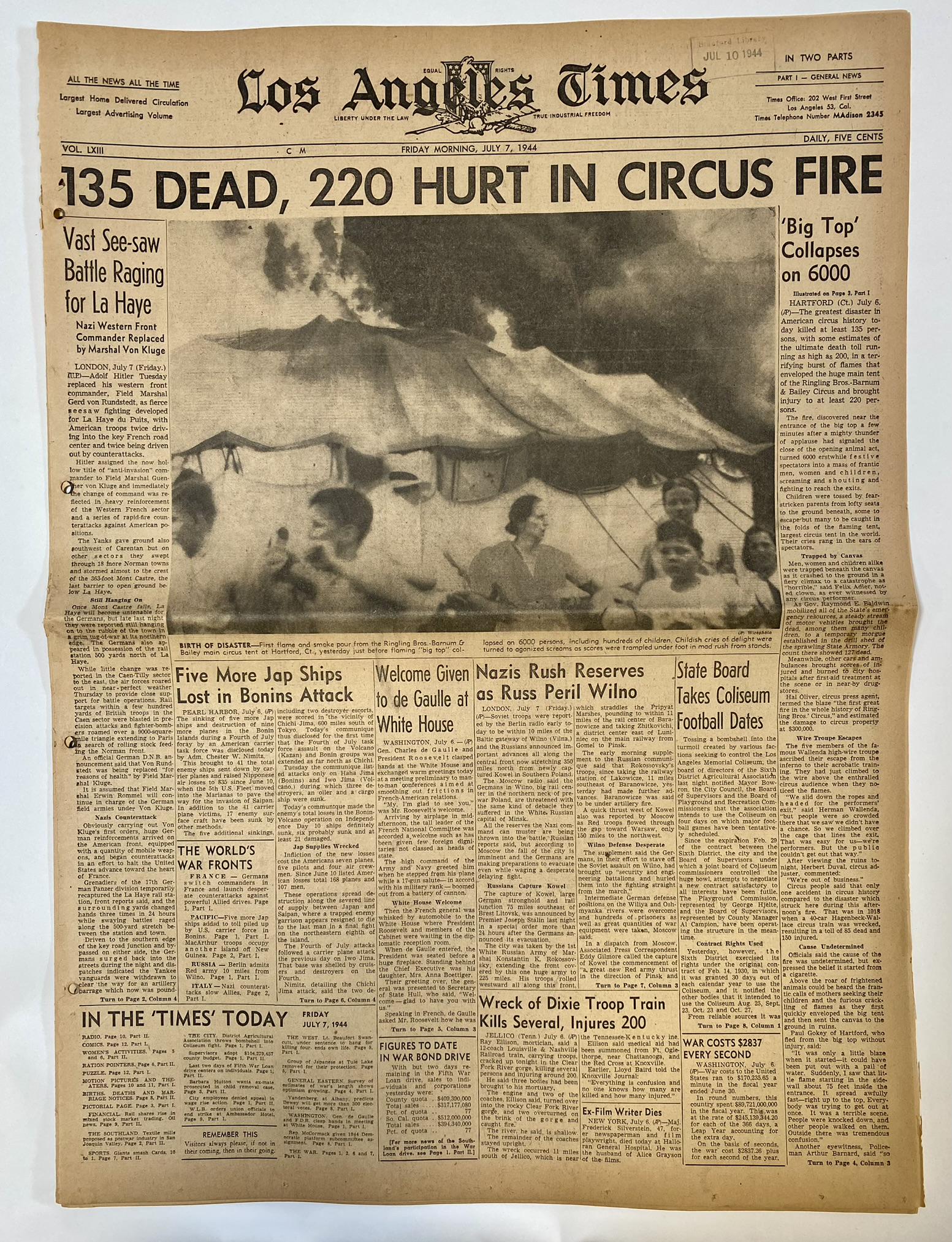 RBBB HARTFORD FIRE NEWSPAPER (1 of 3)