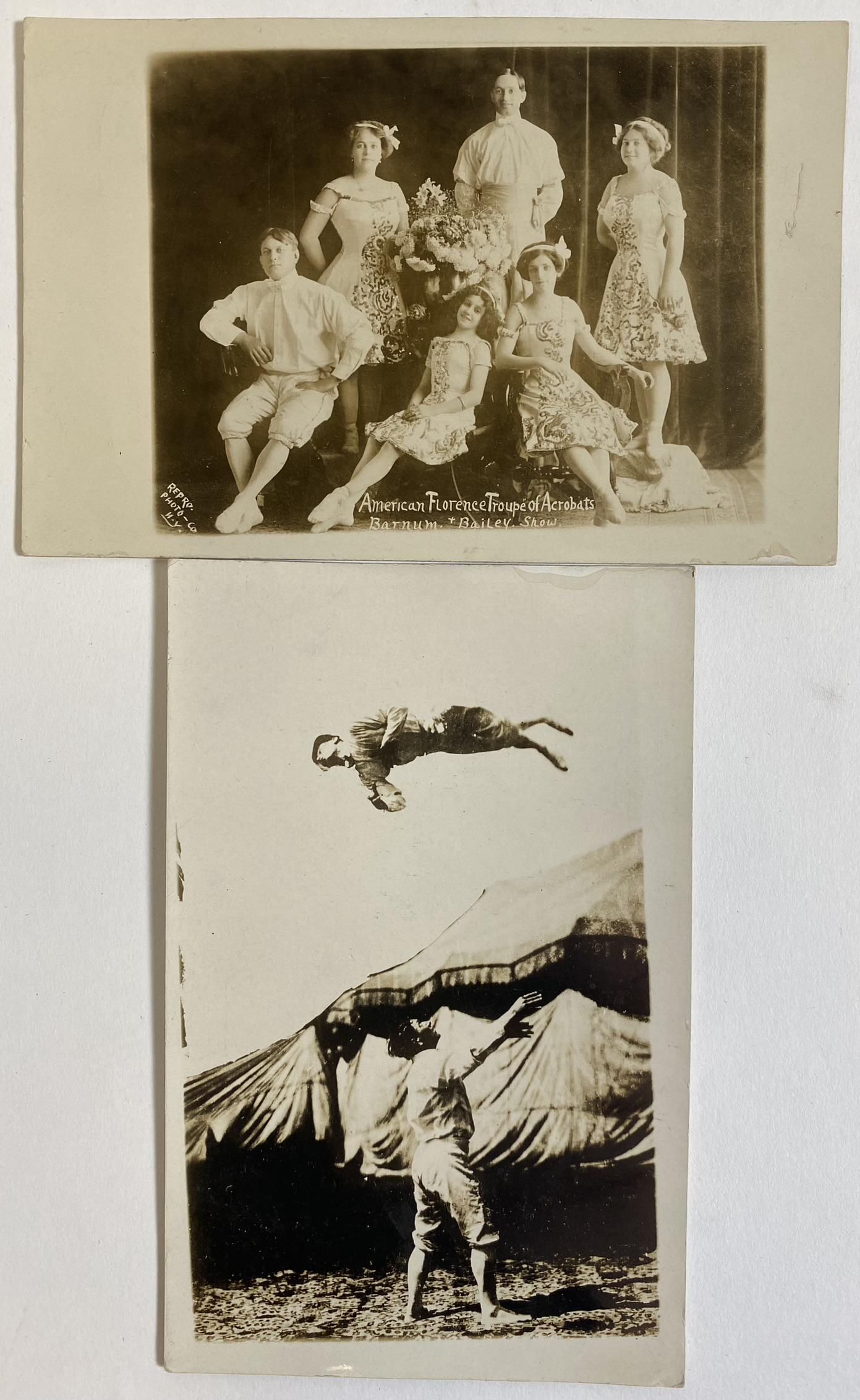 PAIR OF RPPC CICUS POSTCARDS (1 of 1)