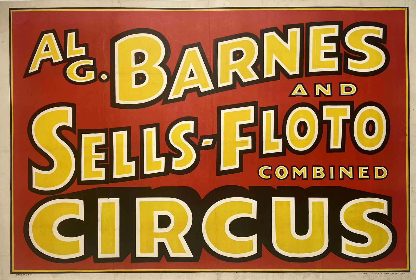 AL G. BARNES SELLS-FLOTO CIRCUS POSTER (1 of 1)