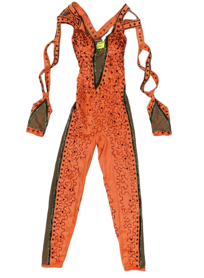 ZOPPE - SHERYLL FAMILY CIRCUS WARDROBE: ONE PIECE WITH BEAD AND RHINESTONE ACCENTS. SMALL. THE ZOPPE - SHERYLL FAMILY HAVE BEEN ACTIVE IN CIRCUS AND SHOW PERFORMANCE FOR OVER 50 YEARS WITH FOCUS ON COMEDY ACTS, JUGGLING, BALANCE, ROYAL AFGH