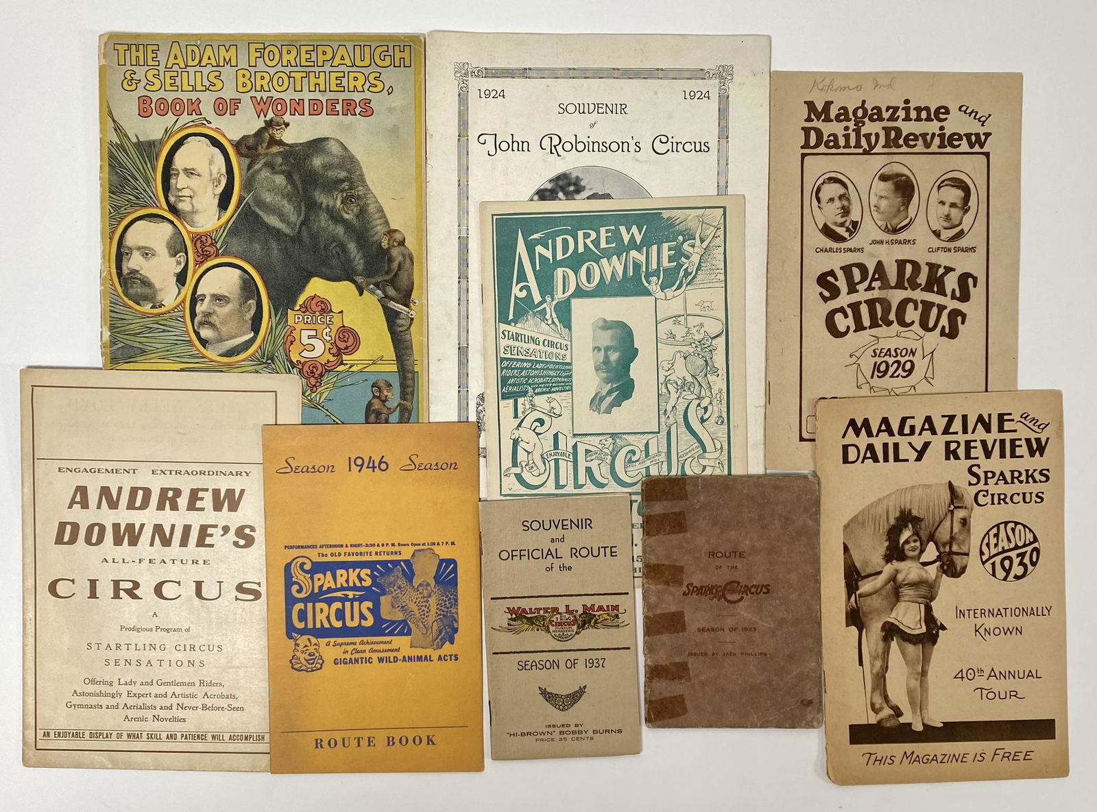 SPARKS, W.L. MAIN, DOWNIE CIRCUS LITERATURE (1 of 1)