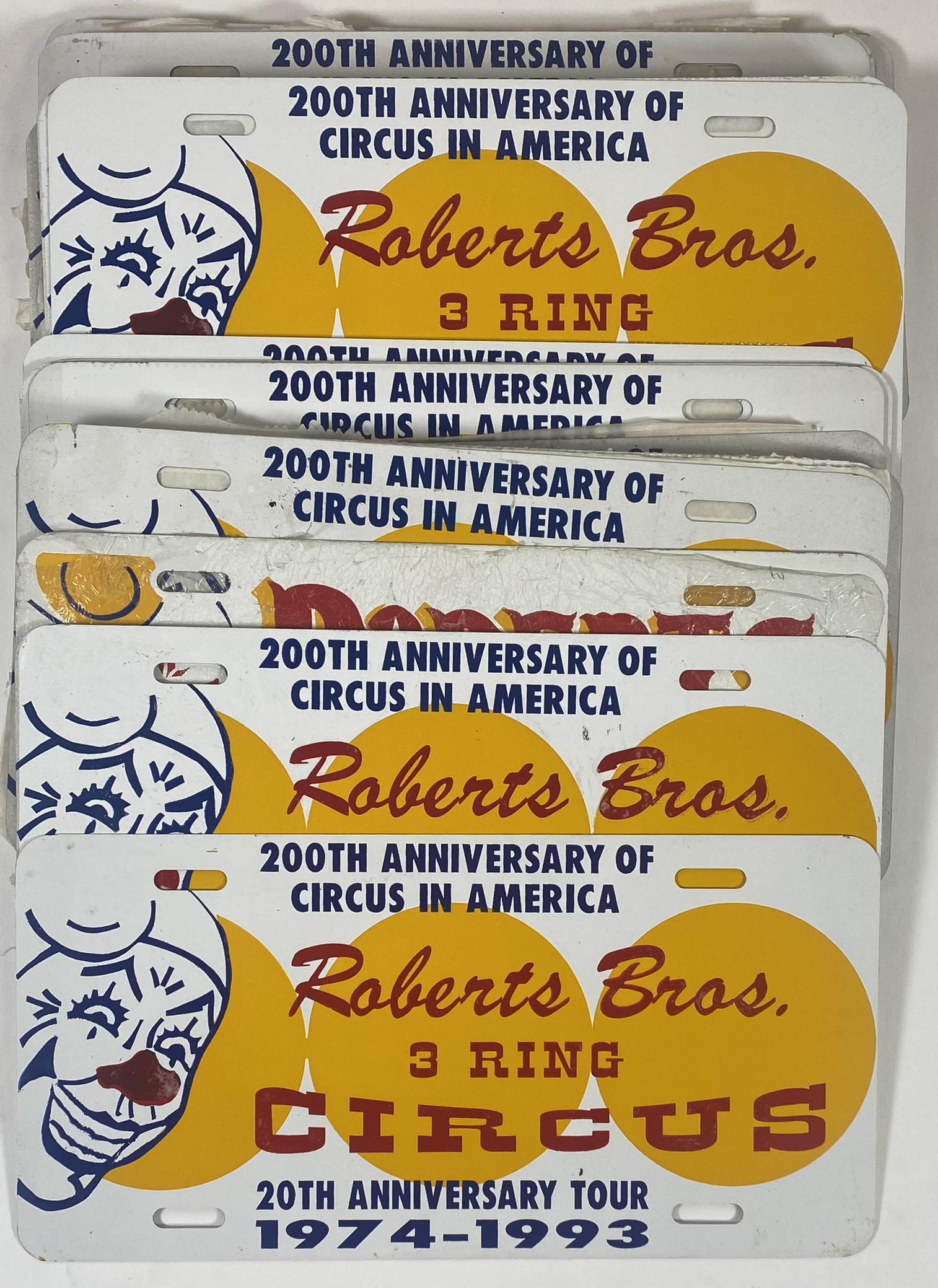 ROBERTS BROS. CIRCUS AUTO TAGS (1 of 1)