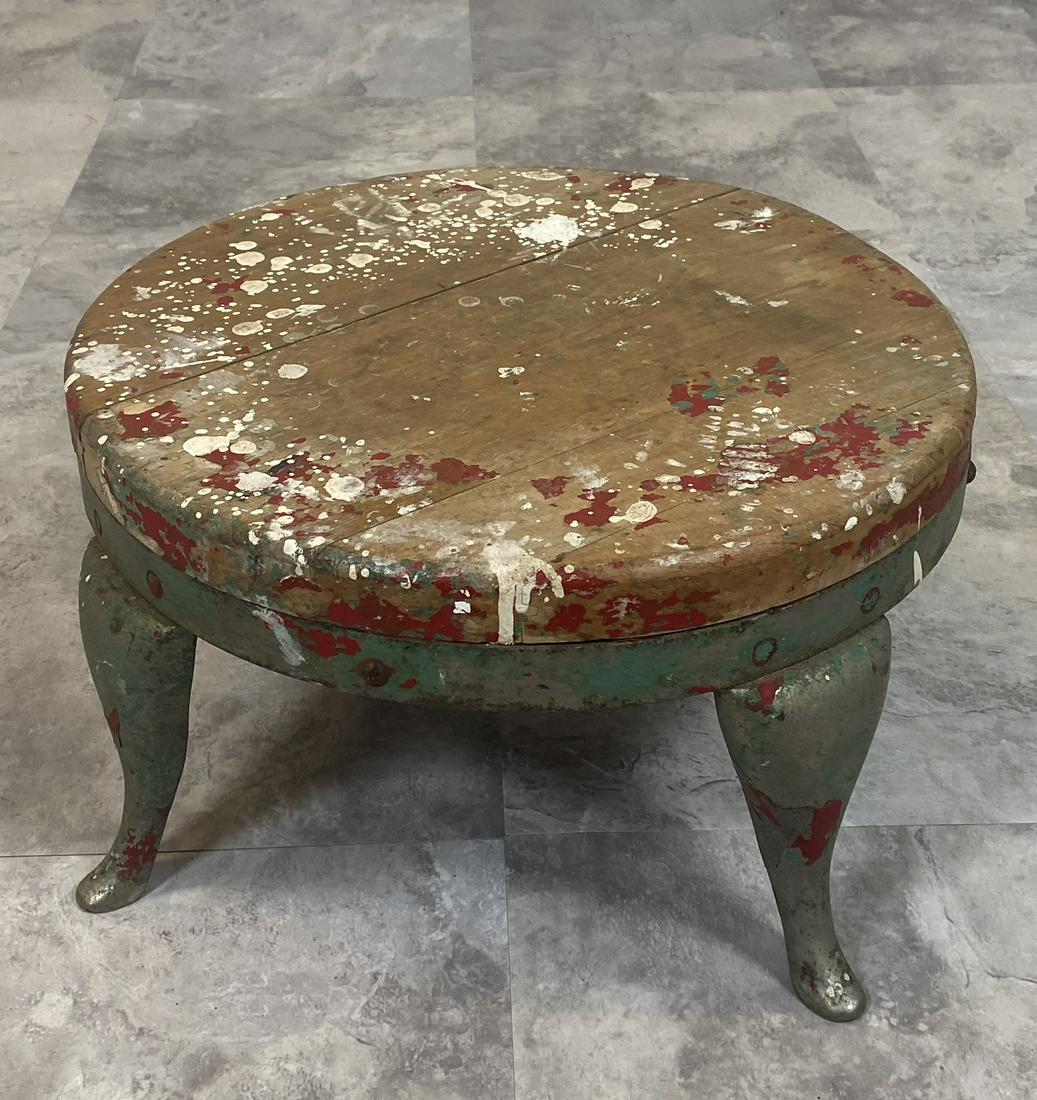 DIMINUTIVE ELEPHANT STOOL: DEVOL FAMILY COLLECTION. 8"HEIGHT, 14" DIAMETER.