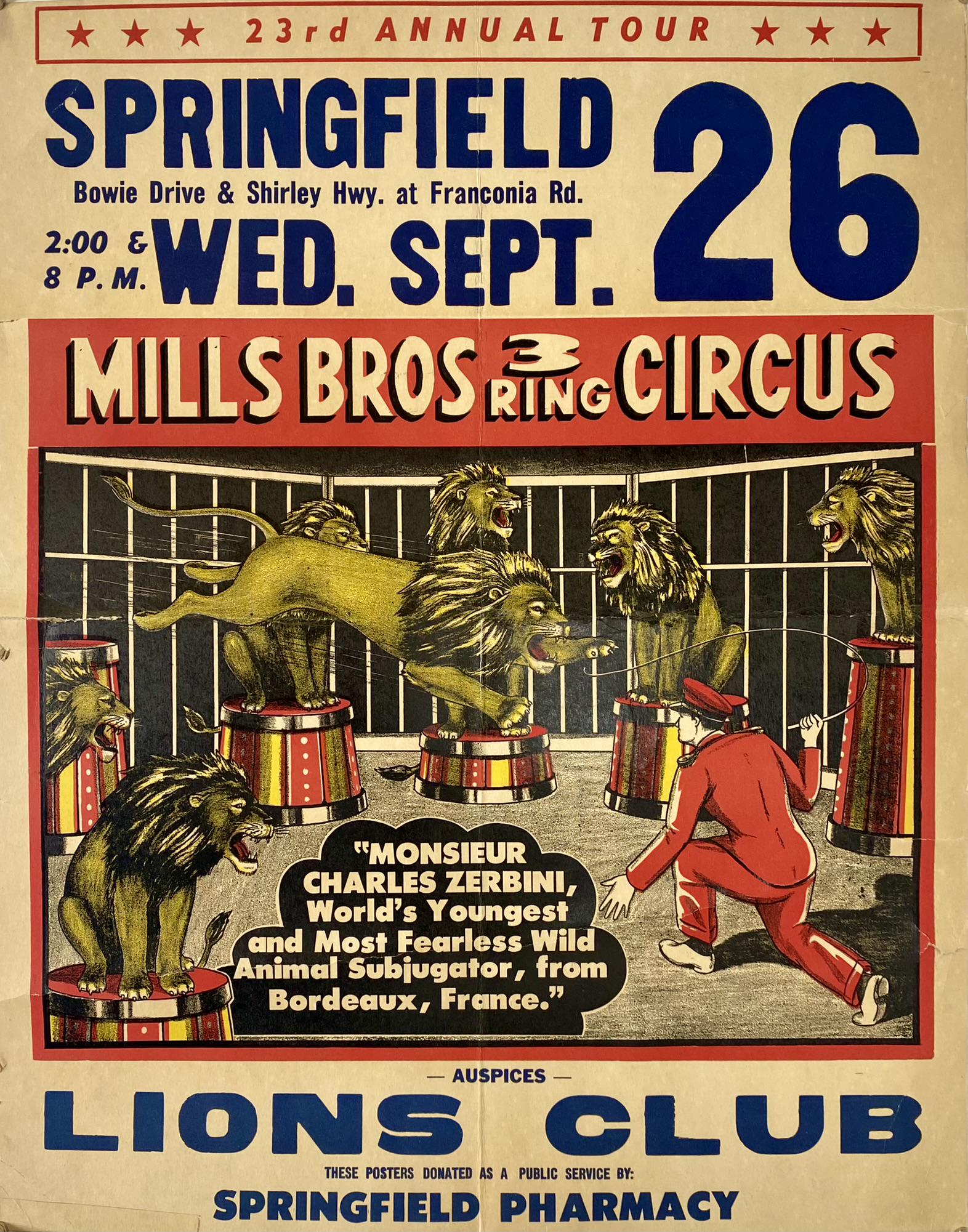 MILLS BROS. CIRCUS WINDOW CARD (1 of 1)