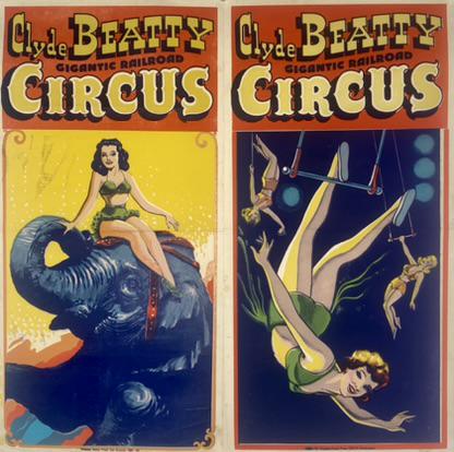 CLYDE BEATTY GIGANTIC RAILROAD CIRCUS POSTERS (1 of 1)