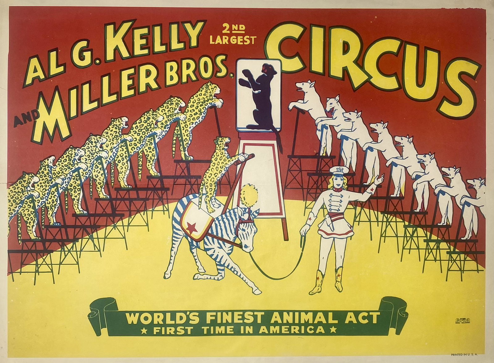 KELLY MILLER BROS. CIRCUS POSTER: HALF SHEET, ACME, 1968. UNMOUNTED. 21"X28"