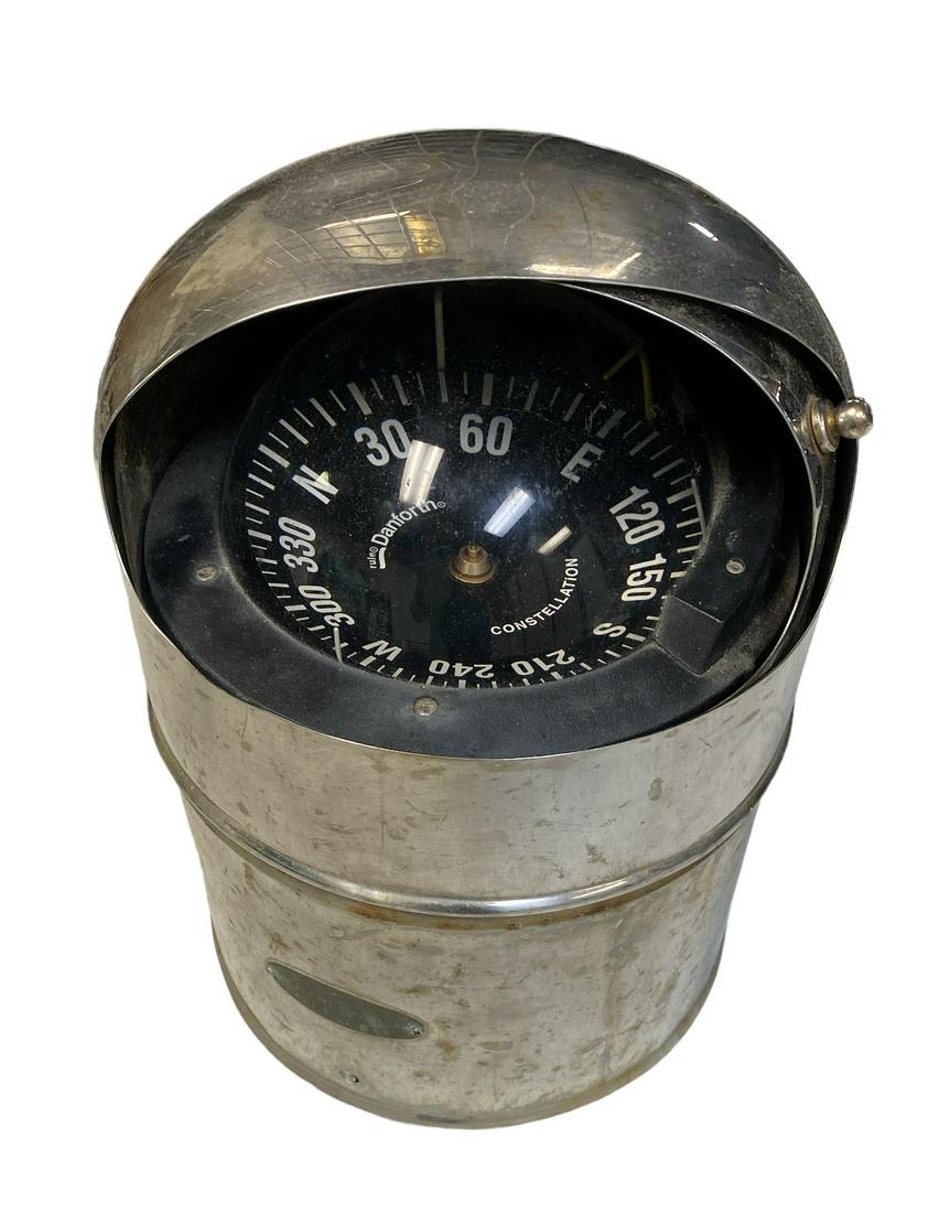 DANFORTH BINNACLE WITH COMPASS: CHROME PLATED HOUSING. 11"H