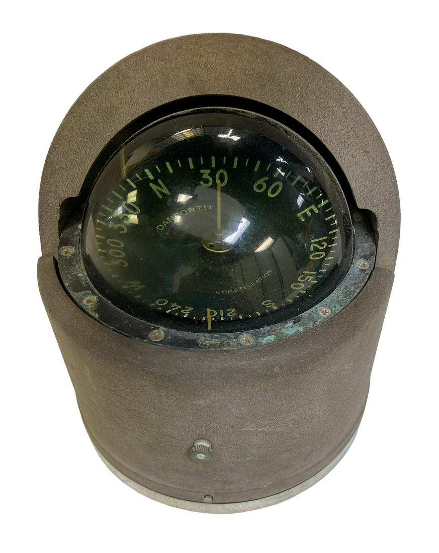 DANFORTH SHIP'S COMPASS: WITH ARTICULATING SHADE. 7"H