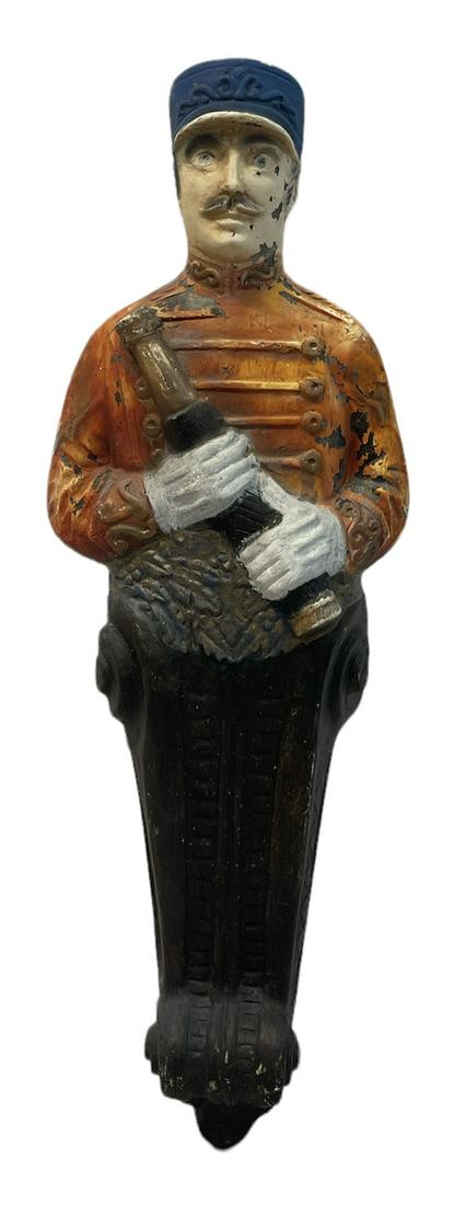 VINTAGE SHIP FIGUREHEAD: RESIN OR PLASTIC BODY, PAINTED WITH CHIPPING. 43"H