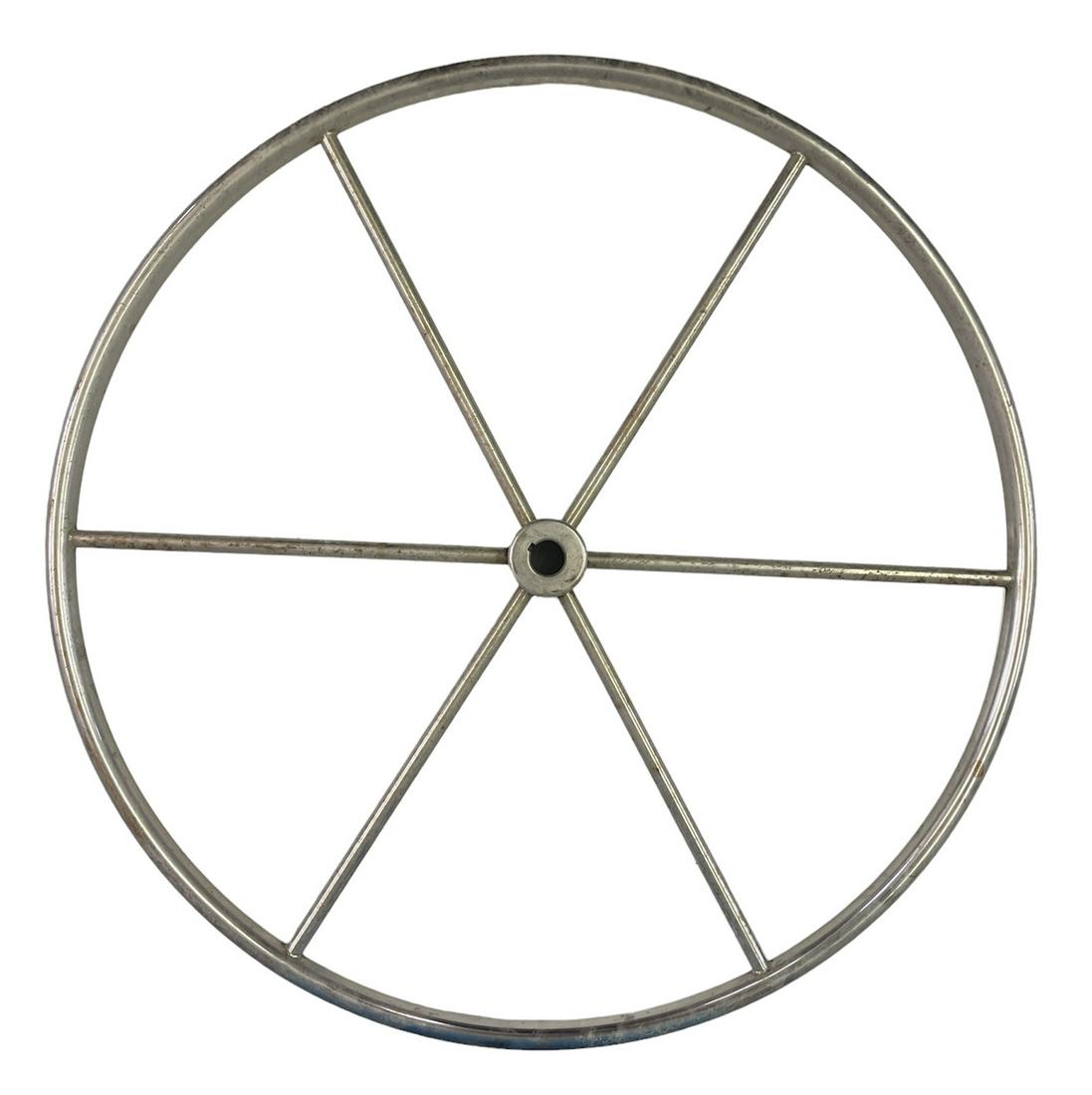 SHIP'S WHEEL: STAINLESS, 28" DIA.