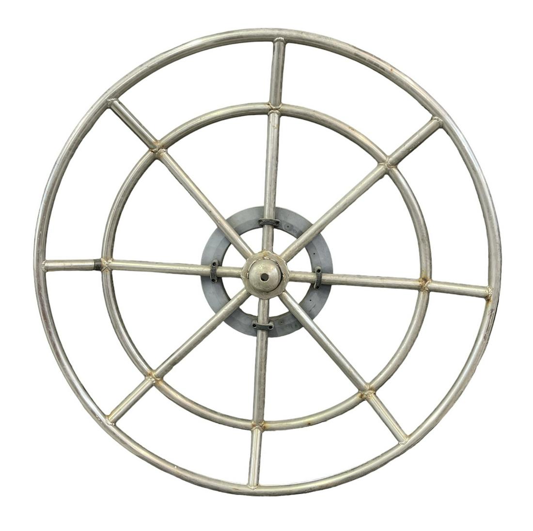 SHIP'S WHEEL: STAINLESS, 39" DIA.