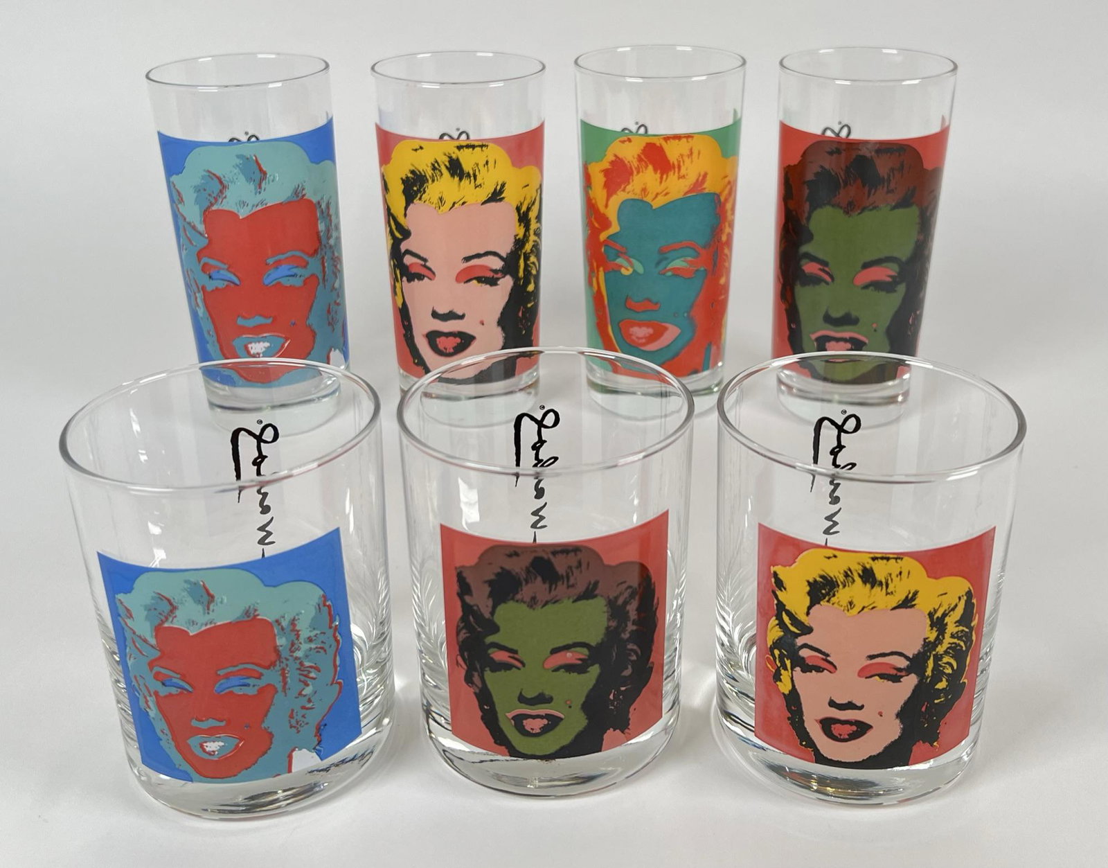 ANDY WARHOL - MARILIN MONROE: TUMBLERS AND ROCKS GLASSES