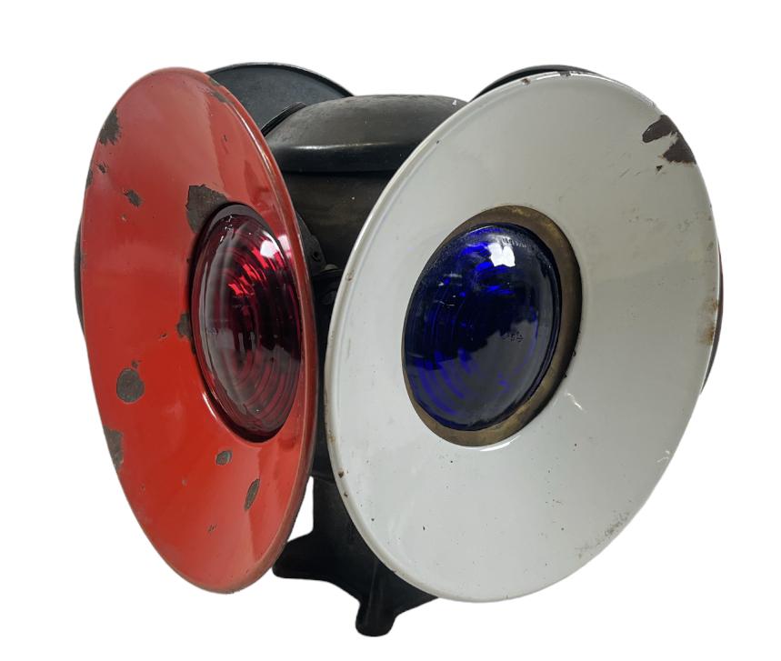 ADLAKE RAILROAD SIGNAL LANTERN: ELECTRIFIED WITH MODERN BULB.