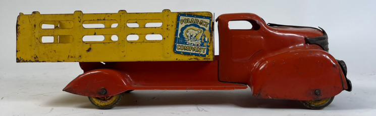 MARX TOYS POLAR ICE COMPANY TRUCK: PRESSED STEEL. 14"L