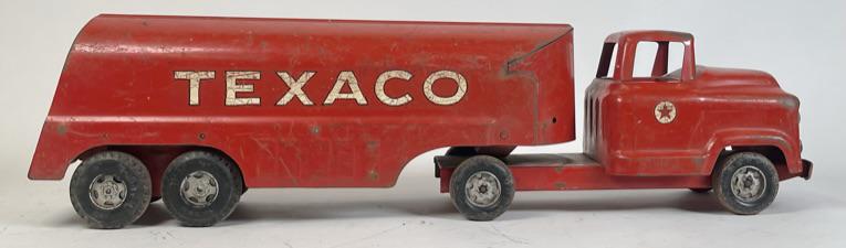 BUDDY L TEXACO PRESSED STEEL TANKER TRUCK: 22.5"L