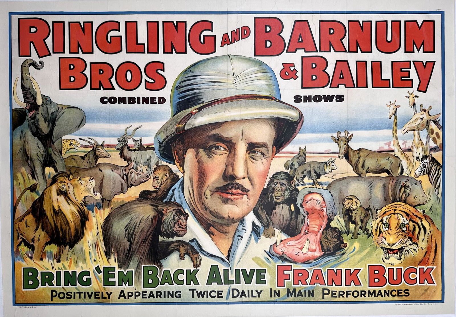RINGLING BROS. BARNUM & BAILEY CIRCUS POSTER - FRANK BUCK (1 of 1)