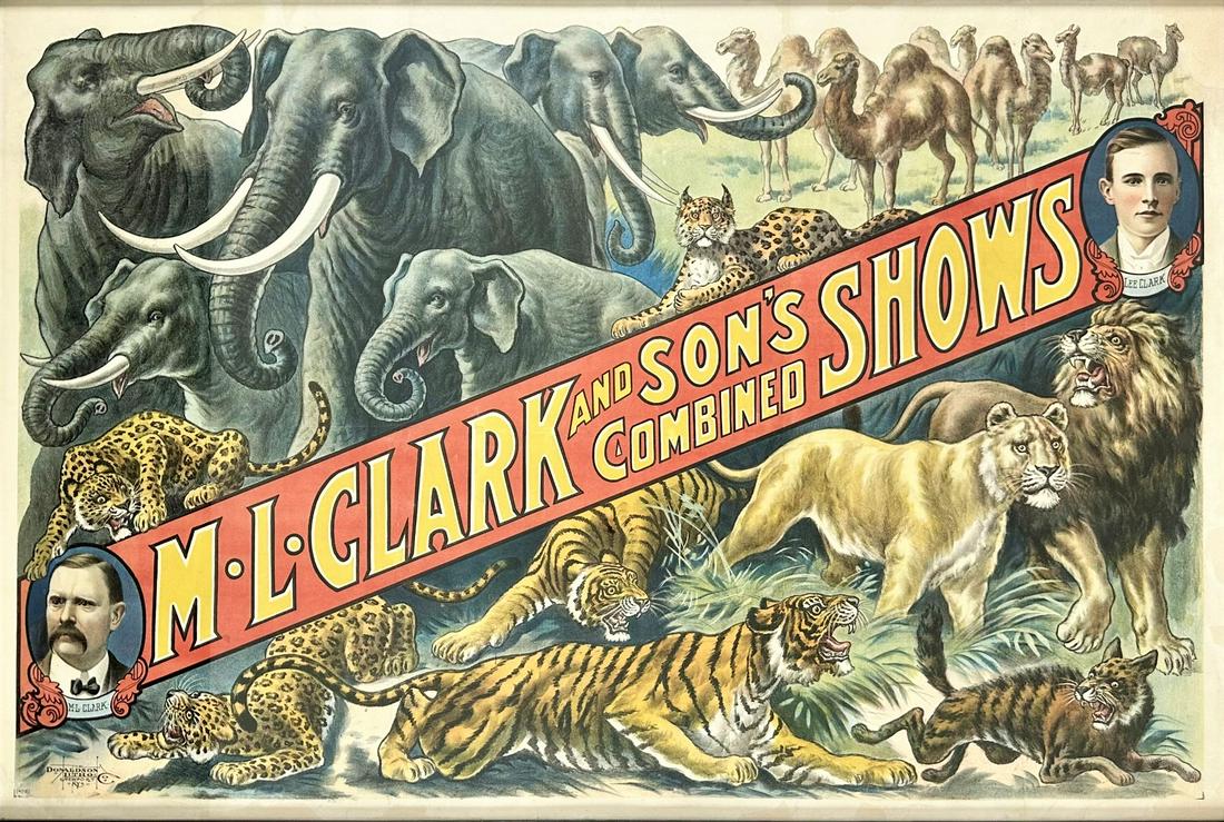 M.L. CLARK AND SON'S COMBINED SHOWS POSTER (1 of 2)