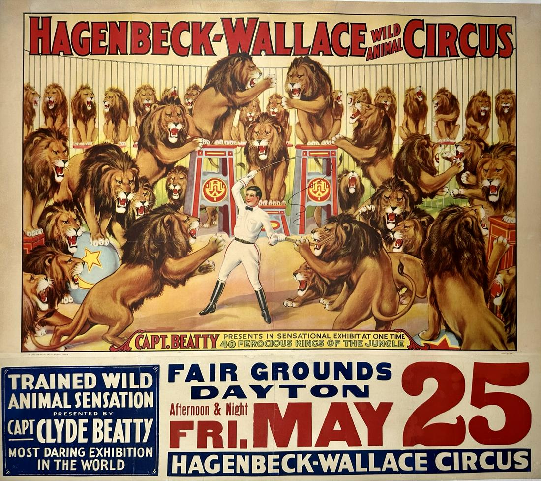 HAGENBECK WALLACE WILD ANIMAL CIRCUS POSTER - BEATTY (1 of 1)