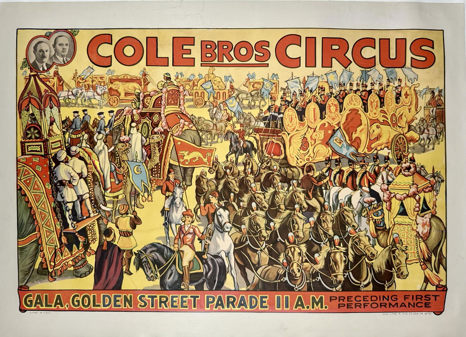 COLE BROS. CIRCUS POSTER - STREET PARADE (1 of 1)