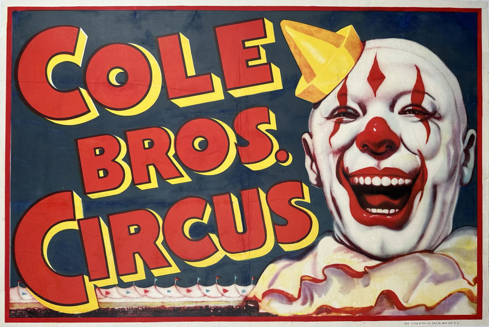 COLE BROS. CIRCUS POSTER - CLOWN (1 of 1)