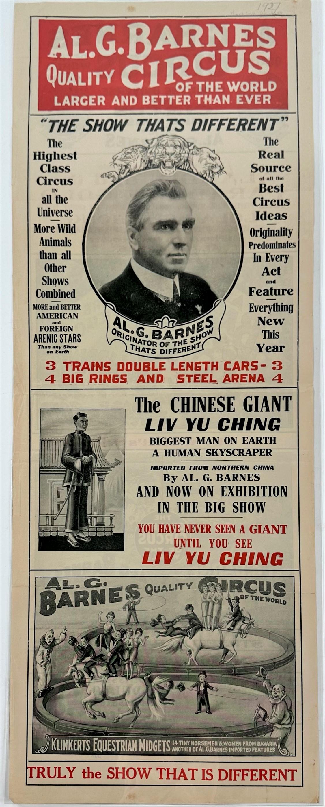 1927 AL G. BARNES CIRCUS HERALD (1 of 2)