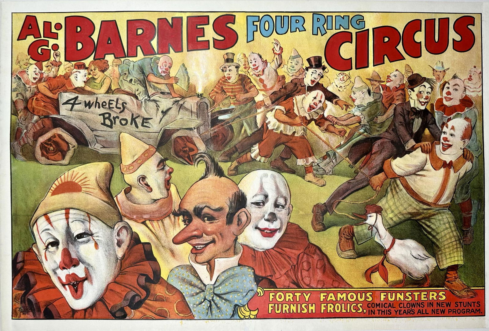 AL G. BARNES FOUR-RING CIRCUS POSTER - FORTY FUNSTERS (1 of 1)