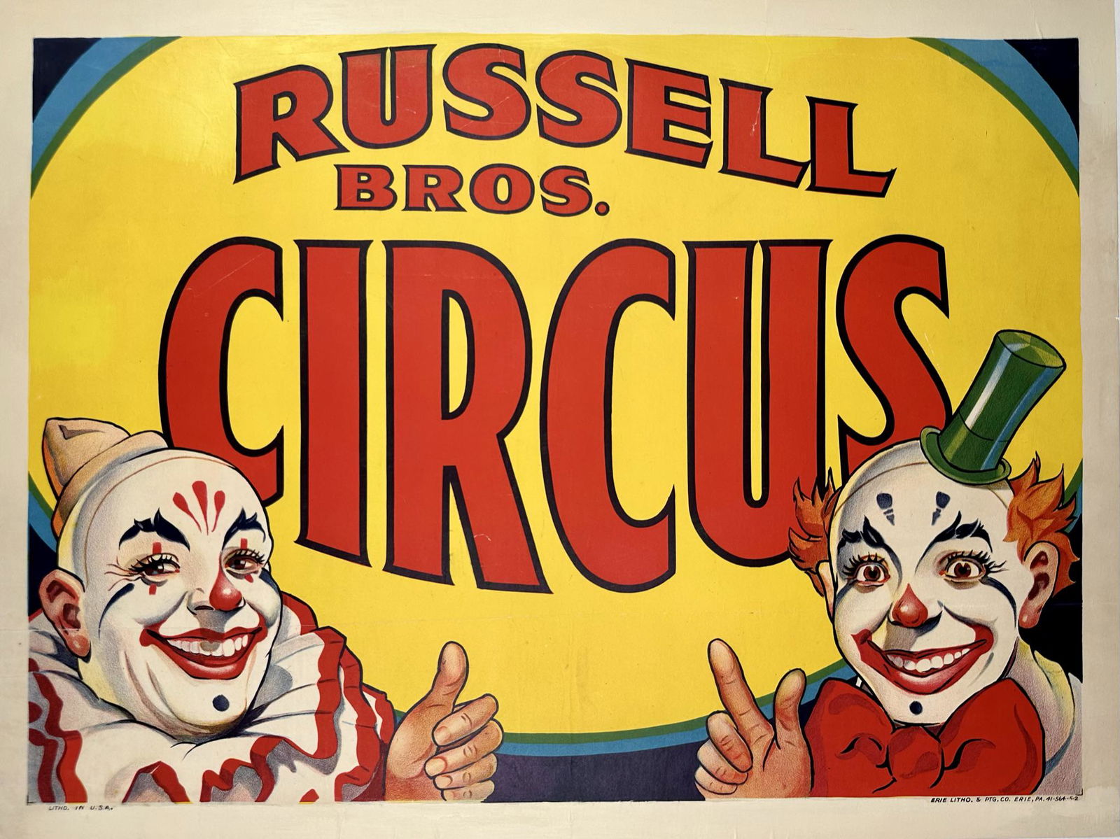 RUSSELL BROS. CIRCUS POSTER - CLOWNS (1 of 1)