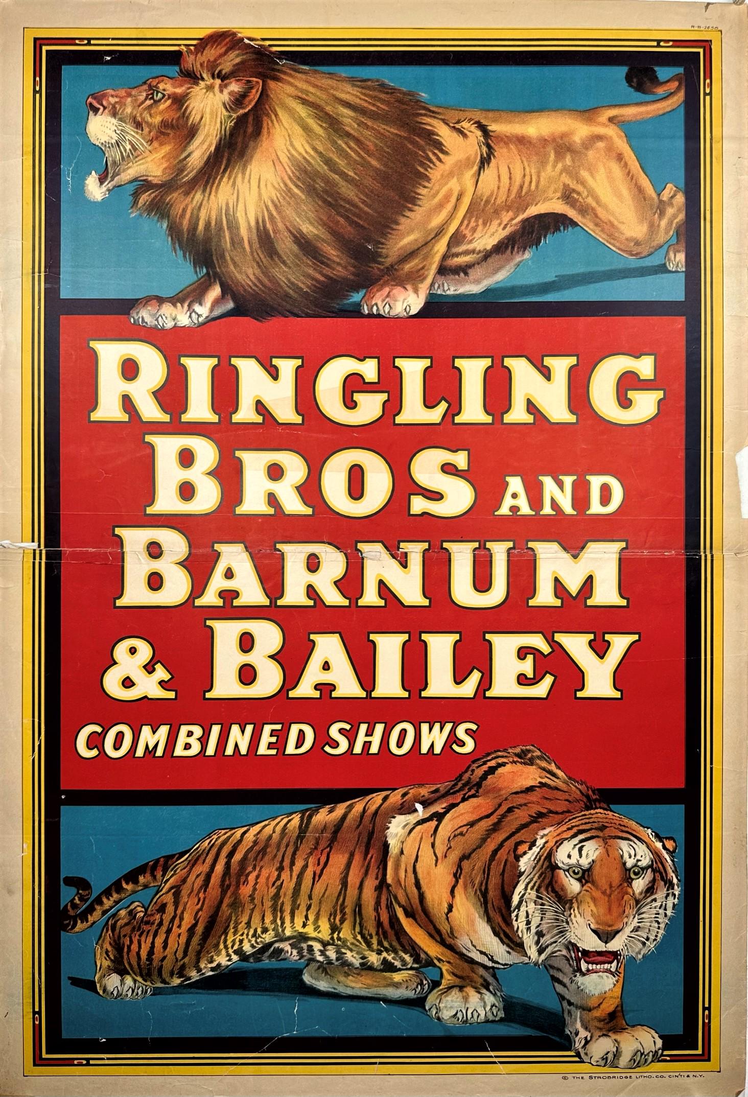 RINGLING BROS. BARNUM & BAILEY CIRCUS POSTER - LION TIGER (1 of 1)