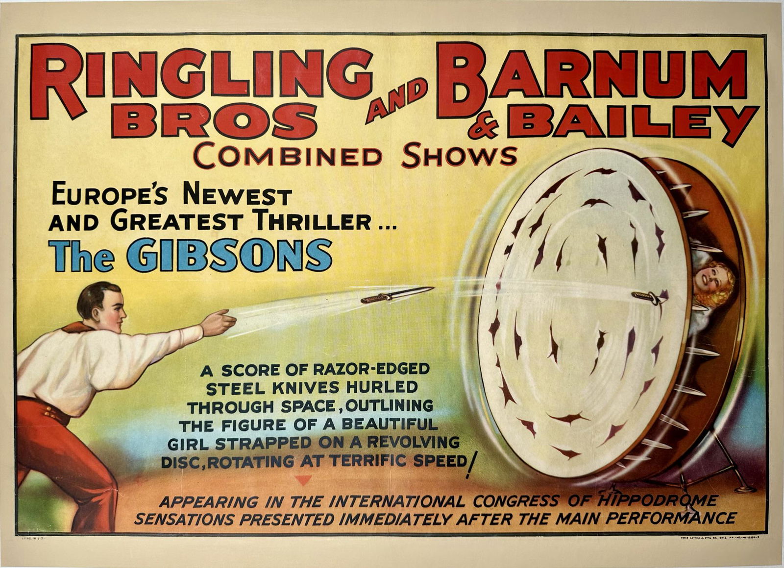 RINGLING BROS. BARNUM & BAILEY CIRCUS POSTER - THE GIBSONS (1 of 1)