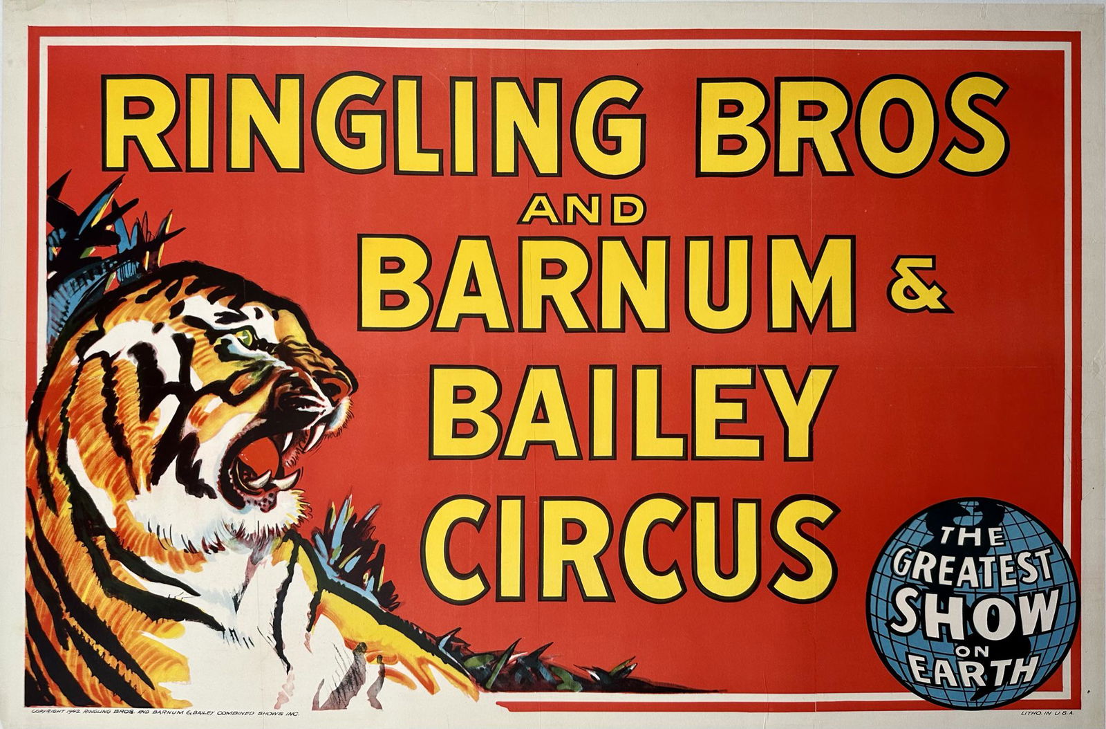 RINGLING BROS. BARNUM BAILEY CIRCUS POSTER - TIGER (1 of 1)