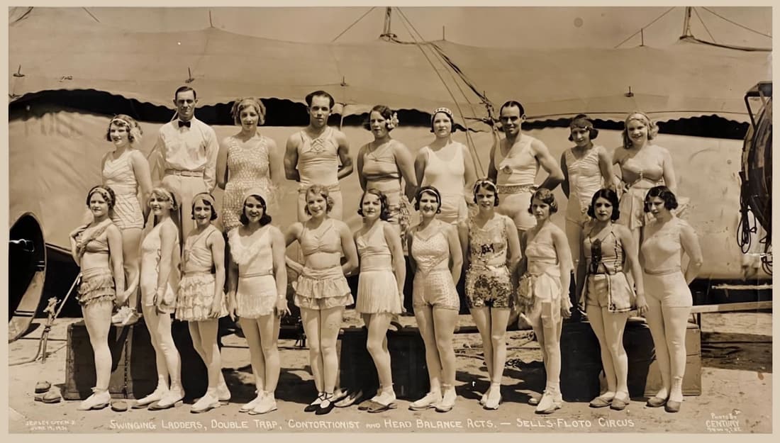 SELLS-FLOTO CIRCUS ORIGINAL GROUP PHOTO BY EDWARD J KELTY, 1931 (1 of 3)