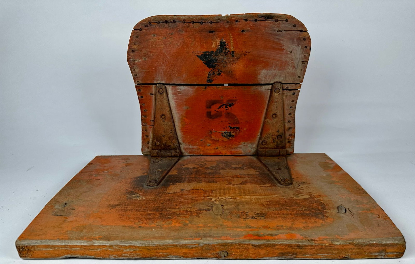 SELLS-FLOTO CIRCUS BIBLE BACK SEAT: ORIGINAL FOLDING BIBLE-BACK SEAT, SELLS FLOTO CIRCUS.