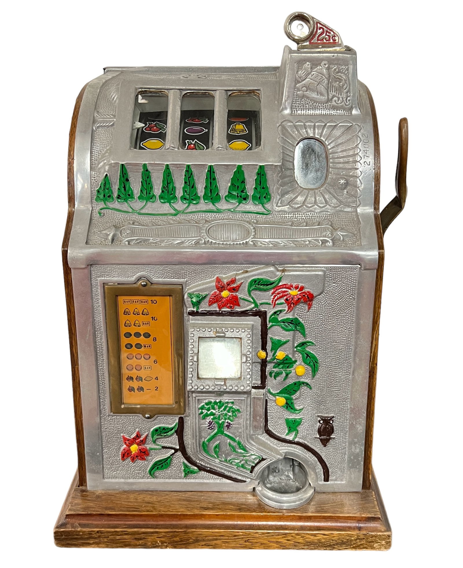 Mills Poinsettia 25 Cent Slot Machine Auction