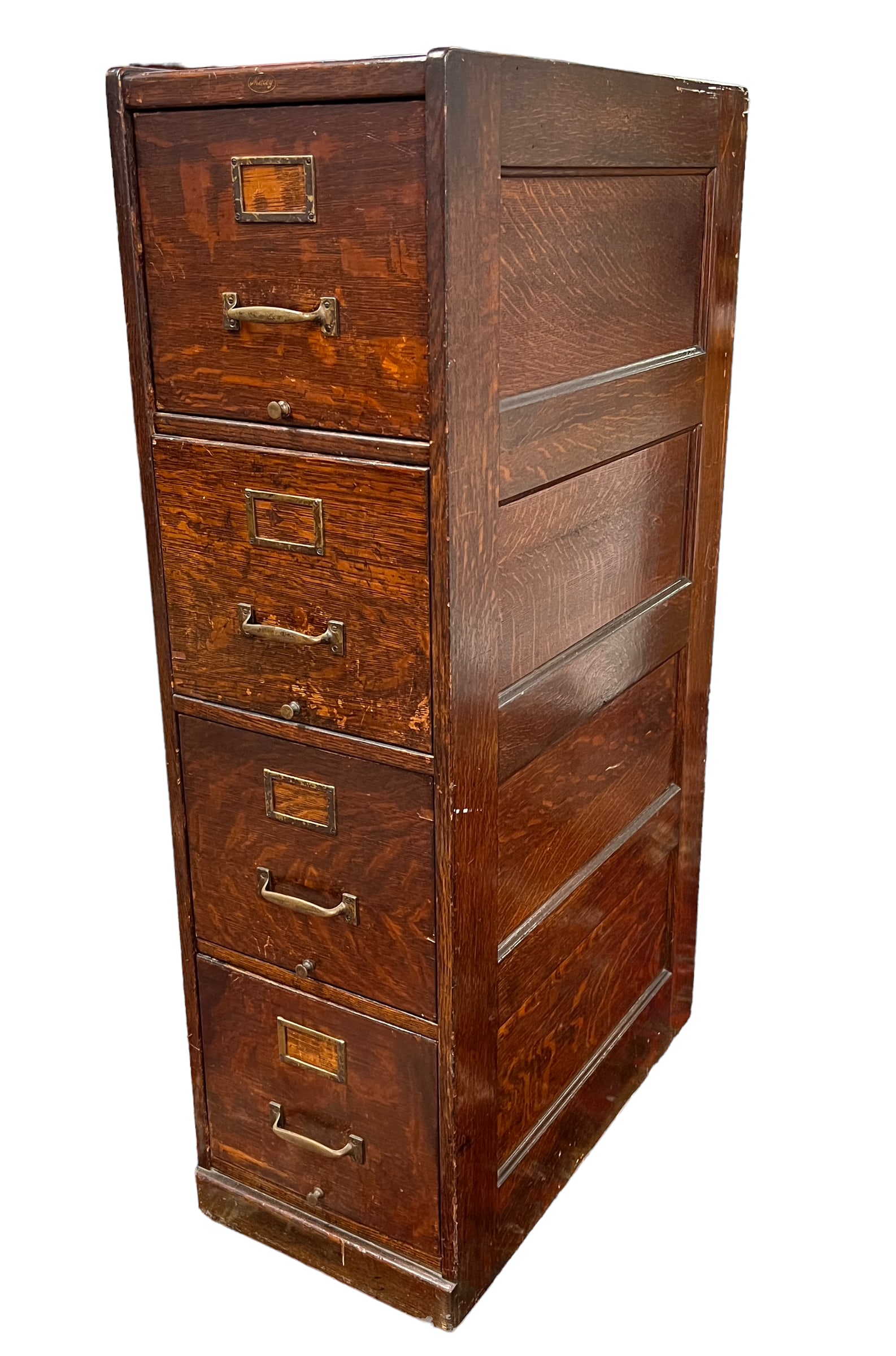 Antique Oak Four Drawer File Auction