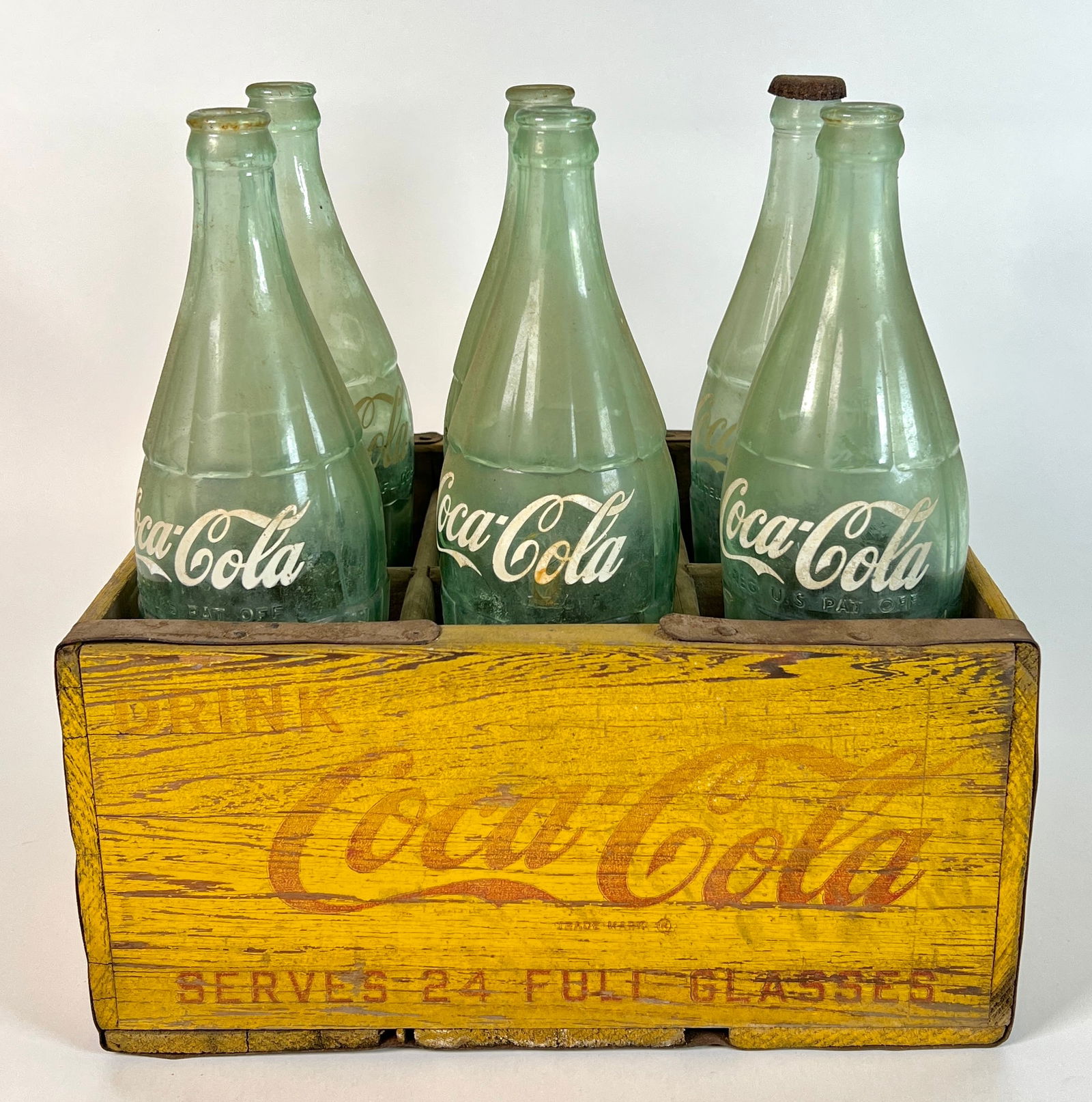 COCA-COLA LARGE BOTTLES WITH CRATE: SEE TITLE