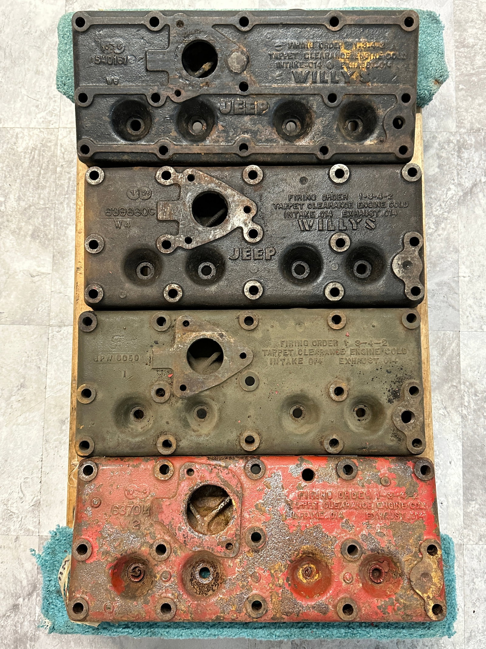JEEP WILLYS FLAT HEADS: CASTINGS INCLUDE S40161, 639660C, GPW6050, 637014