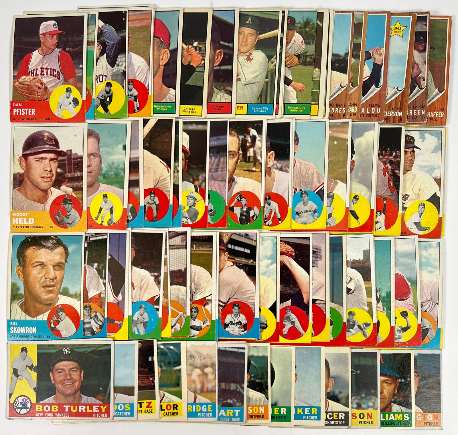 1960-1964 TOPPS BASEBALL CARDS: COMMONS, GRADE BY PHOTO.