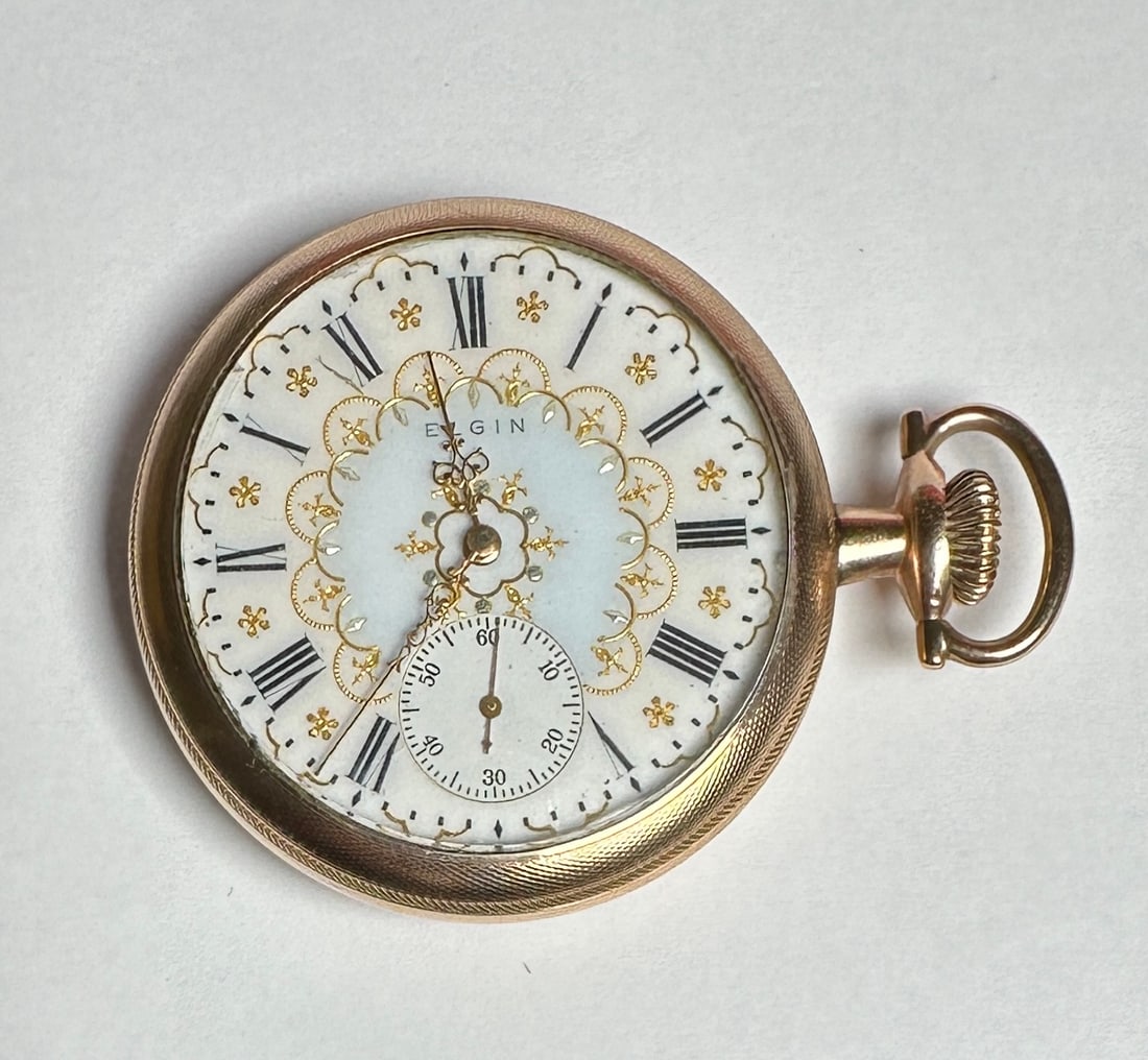 ELGIN POCKETWATCH: GILT POCKETWATCH, MOVEMENT 20507320, GRADE 312, MODEL 6, C.1918, 15 JEWEL, SIZE 16S, RUNNING.